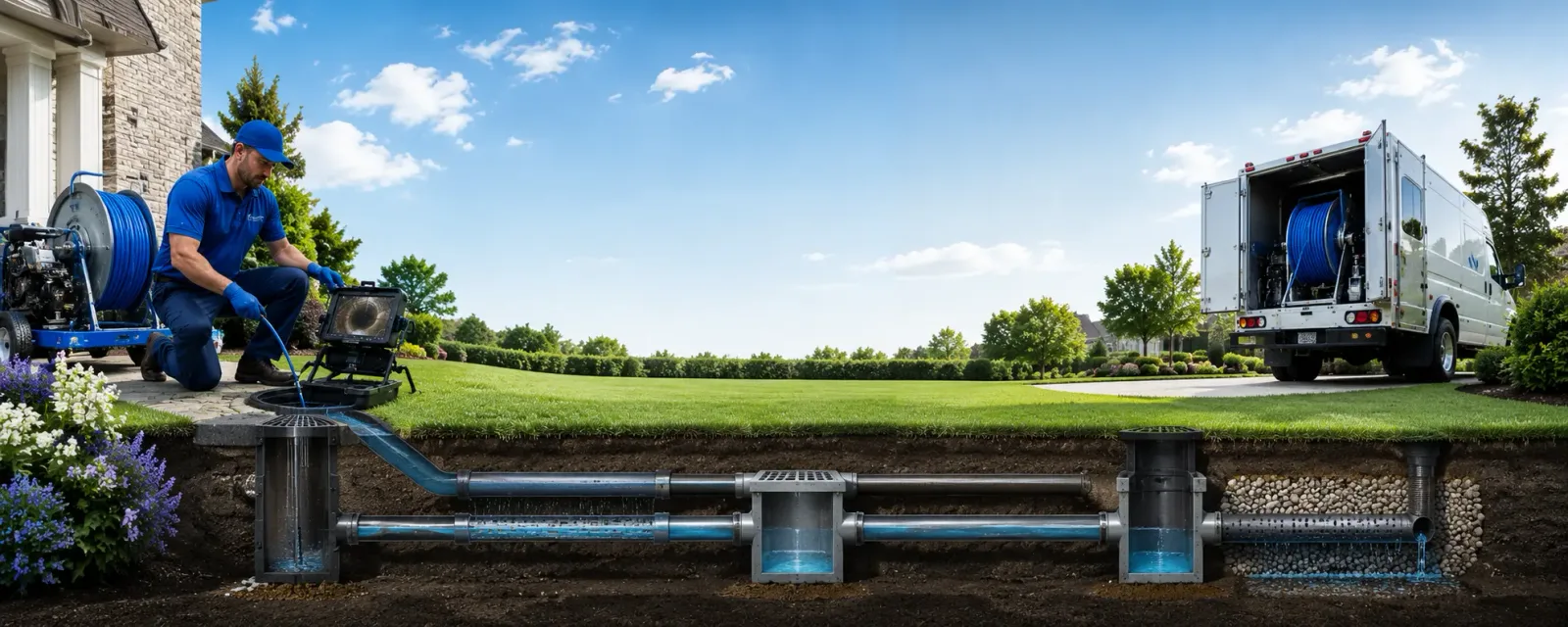 Outdoor drain cleaning information for De Soto, IA